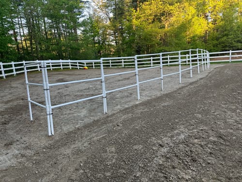 Customer photo review of Modular Horse Corral Portable Panel Fencing: (Liberty 24 Panels; 3 Rails)
