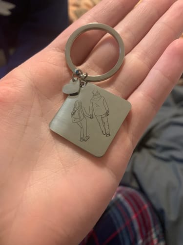 Customer photo review of Soulmate Custom Engraved Photo Keychain