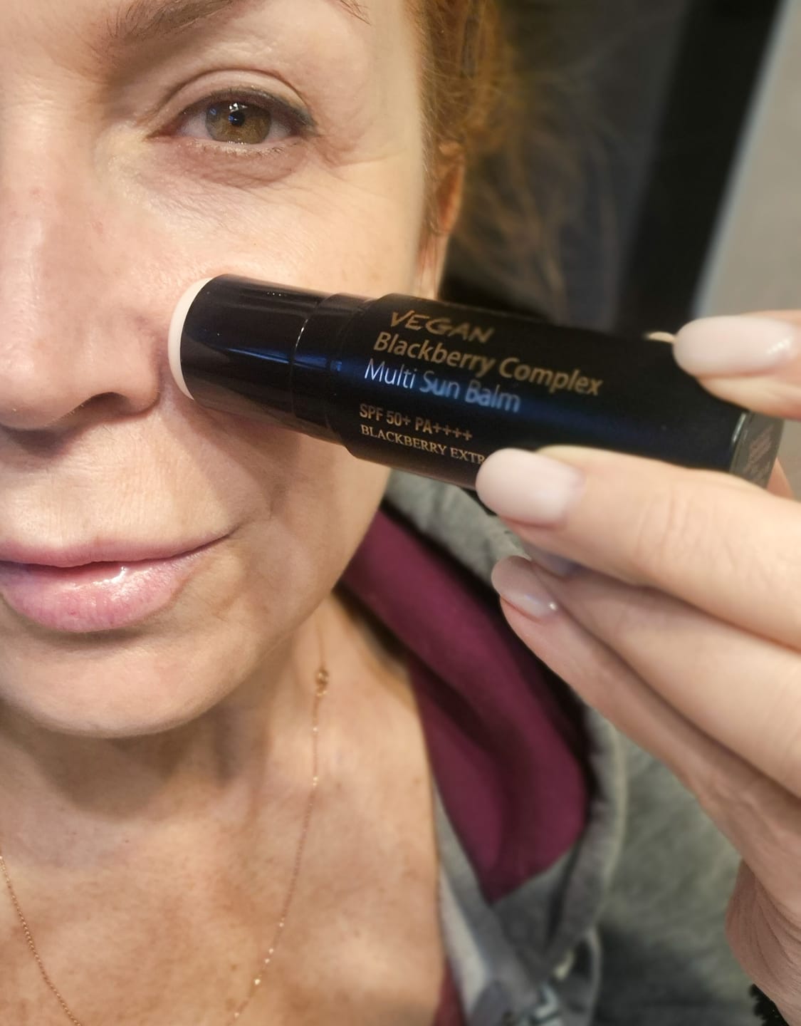 Customer photo review of Saules aizsargzīmulis ar kazenēm Mary&May Vegan Blackberry Complex Multi Sun Balm SPF50+ PA++++