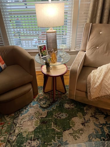 Customer photo review of Flycity Round Rattan End Side Table for Living Room