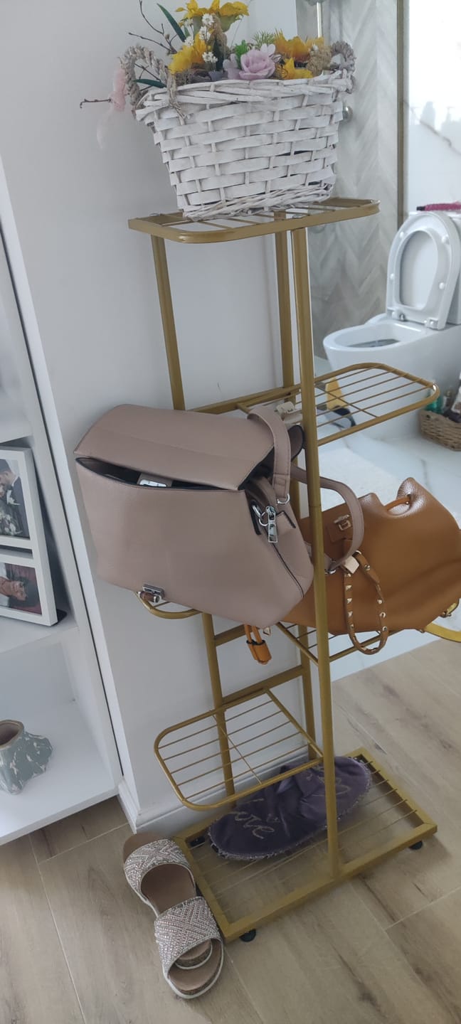 Customer photo review of Etajera BAMIR TIP 3, auriu, metal, 44x22x108 cm