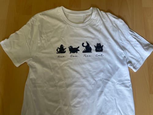 Customer photo review of Yoga Katze Premium T-Shirt