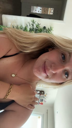 Customer photo review of Vintage Gold Letter Necklace
