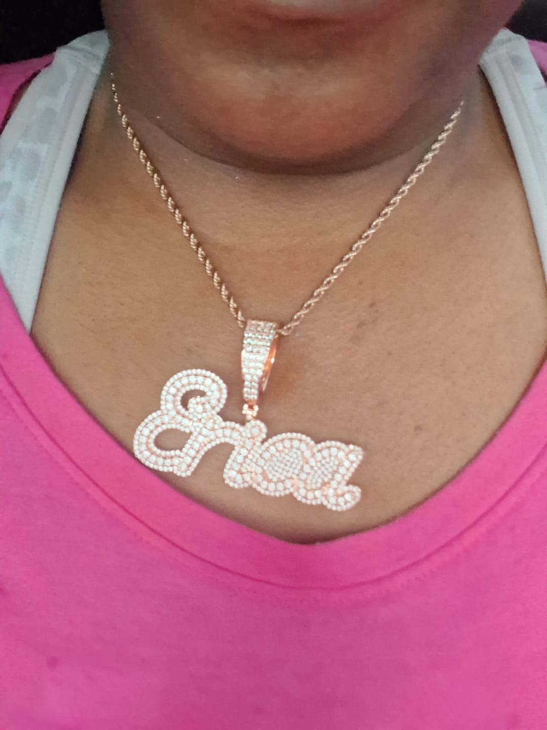 Customer photo review of JADA ICEY NAME NECKLACE