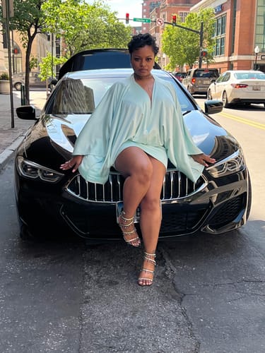 Customer photo review of ISLA MINI DRESS - LIGHT MINT GREEN