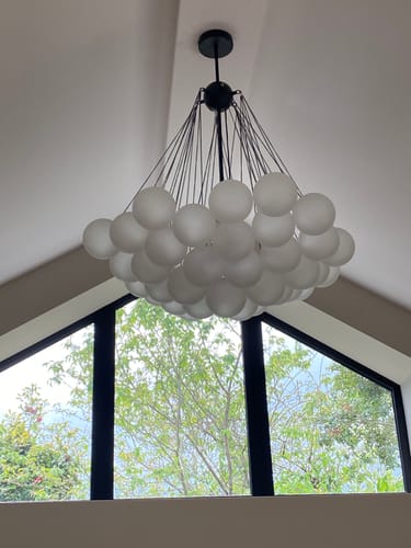 Customer photo review of Bubble Cluster Glass Chandelier Light