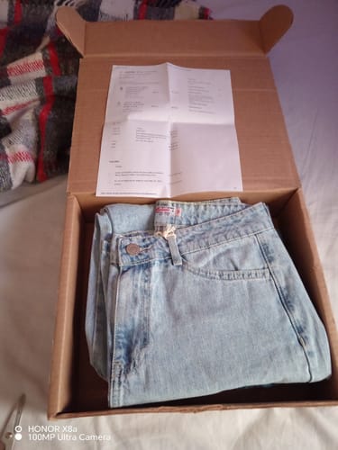 Customer photo review of Jeans Para Mujer Mezclilla Tipo Cargo V41102 Bleach
