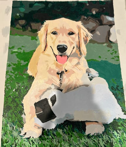 Customer photo review of Paint Your Pet by Numbers - Personalized Pet Portraits
