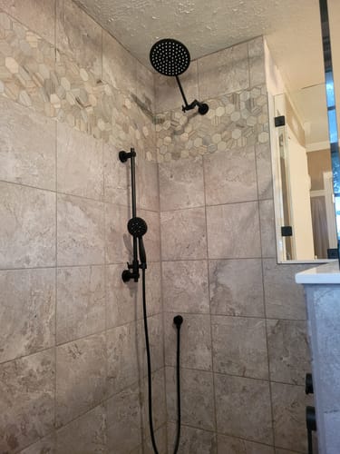 Customer photo review of Slide Bar with Handheld Shower Head Set