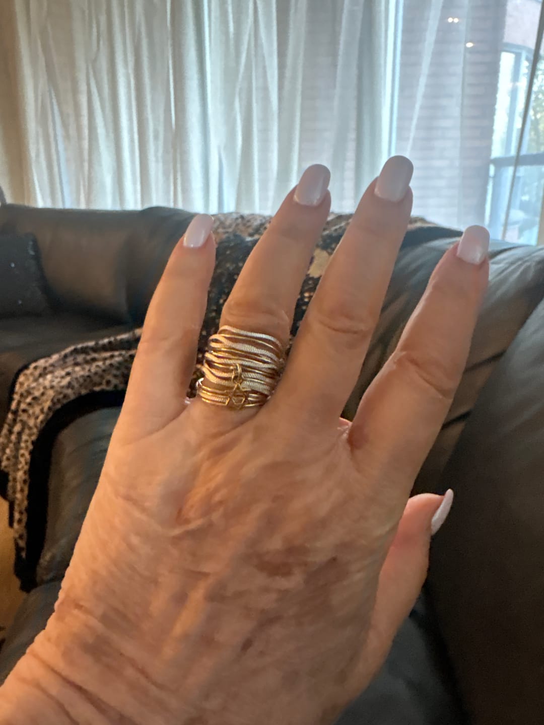 Customer photo review of Gold & Silver Wavy Ring with Star of David