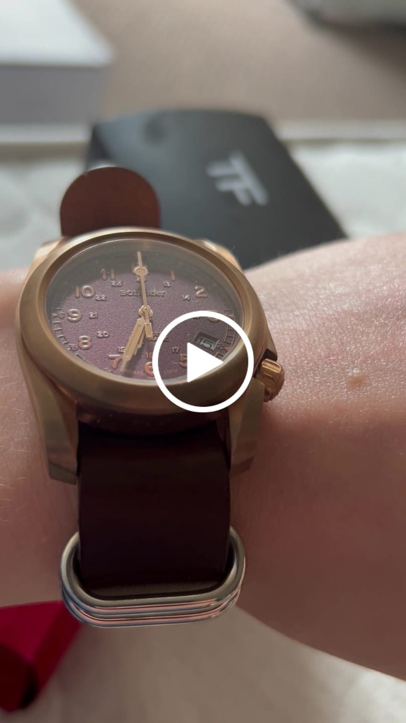 Customer video review of VOYAGER - 100M Waterproof Bronze Automatic Field Watch | Red