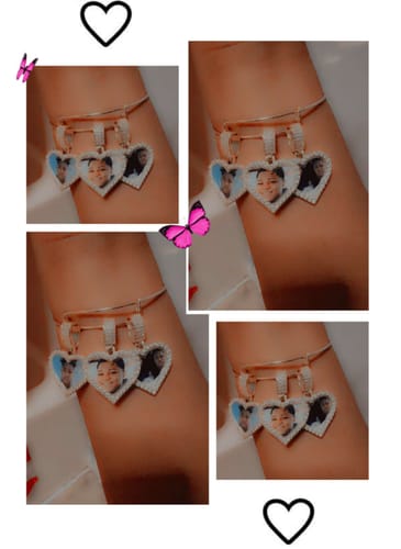 Customer photo review of Hearts Photo Bangle Bracelet