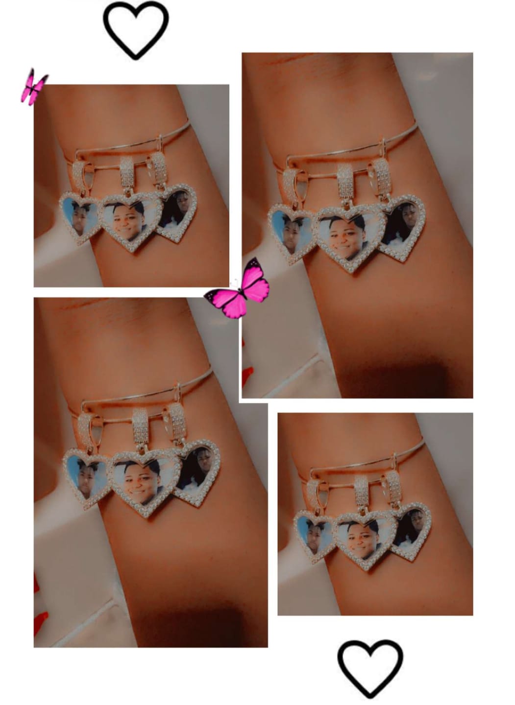 Customer photo review of Hearts Photo Bangle Bracelet