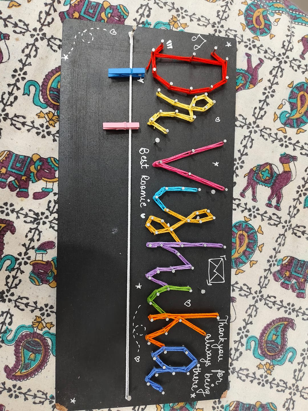 Customer photo review of Artsy Budget Friendly Name String Art
