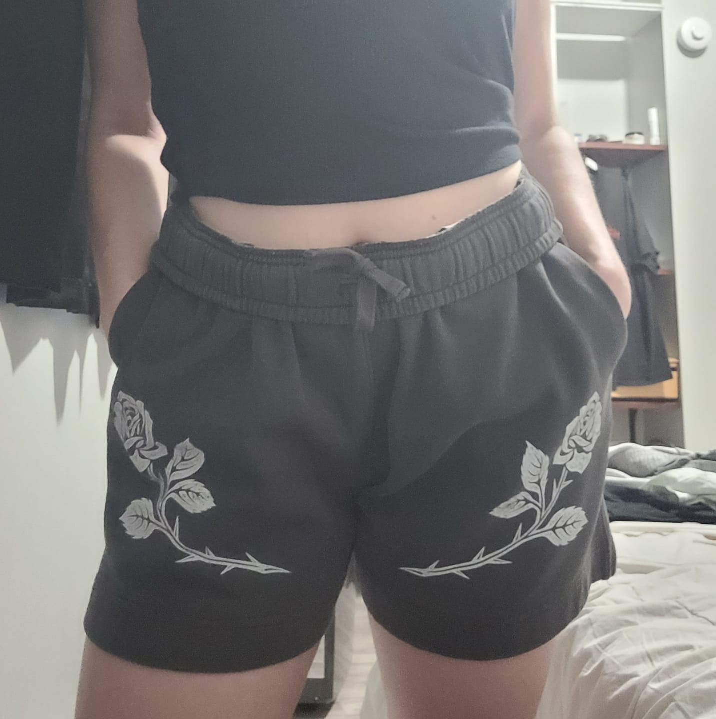Customer photo review of Rose Relaxed Faded Track Shorts