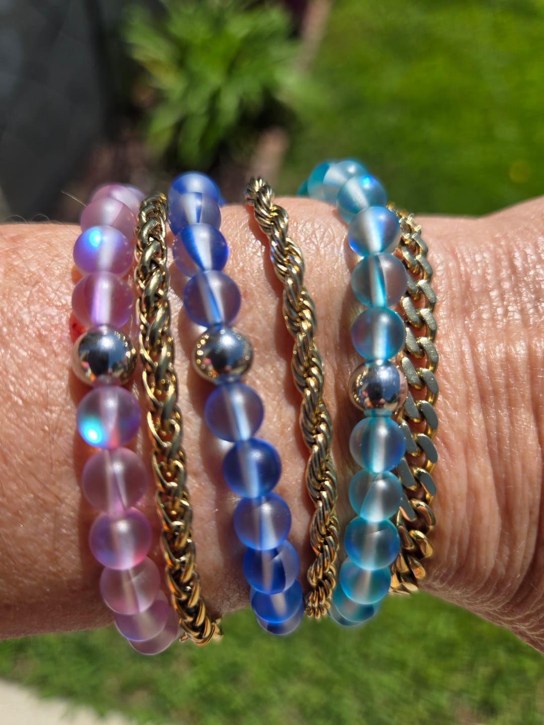 Customer photo review of 4mm Wheat Chain Bracelet