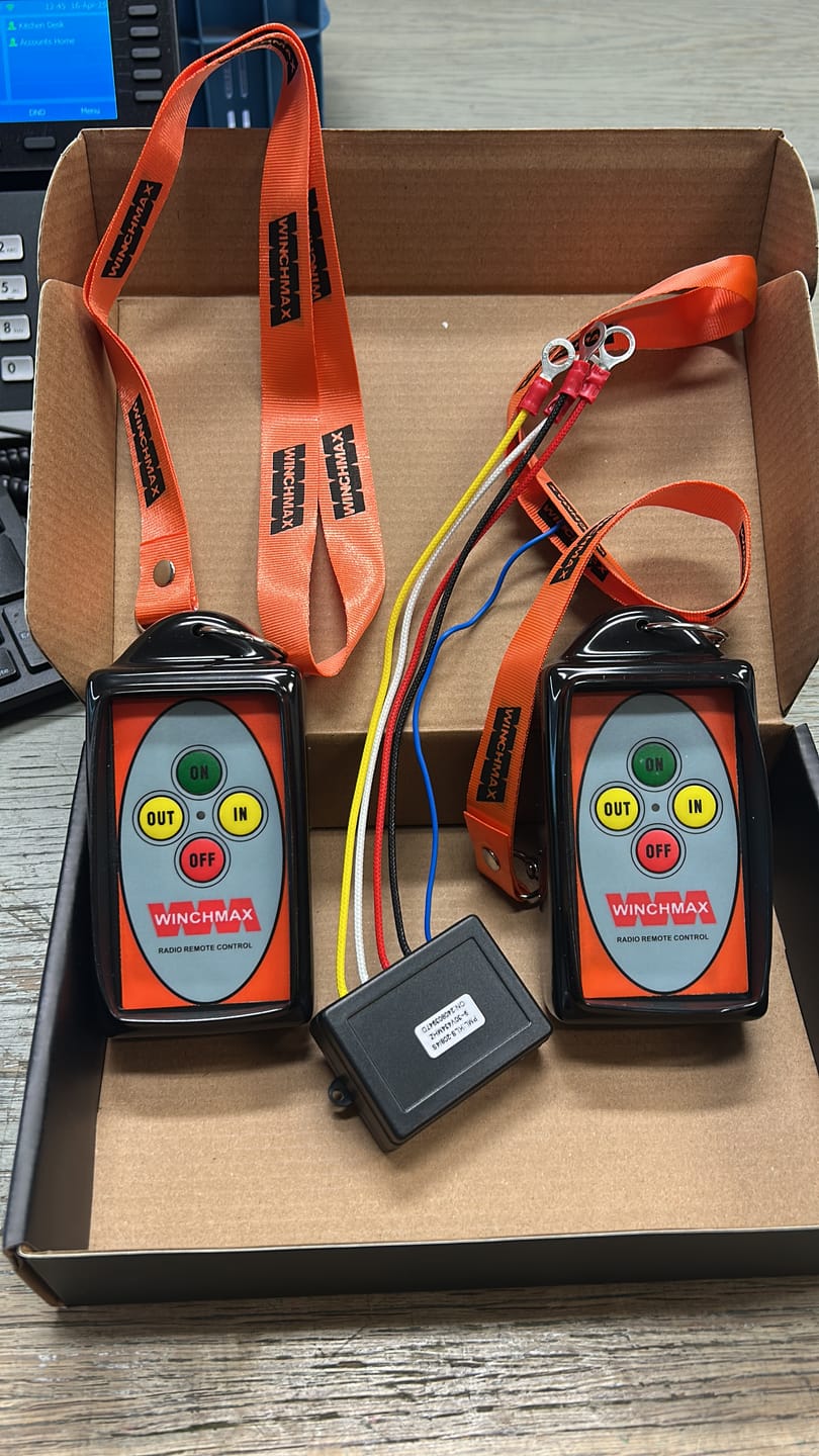 Customer photo review of 2 Channel Winch Remote Control, Wireless. Twin HD Handsets, Long Range (100m). 12v/24v