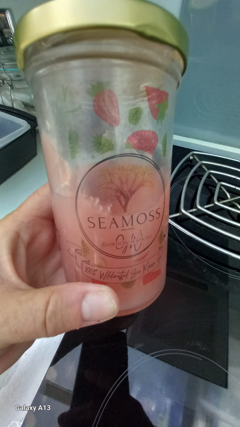 Customer photo review of Strawberry Flavoured Sea Moss Gel 250ml - Infused With Fresh Strawberries