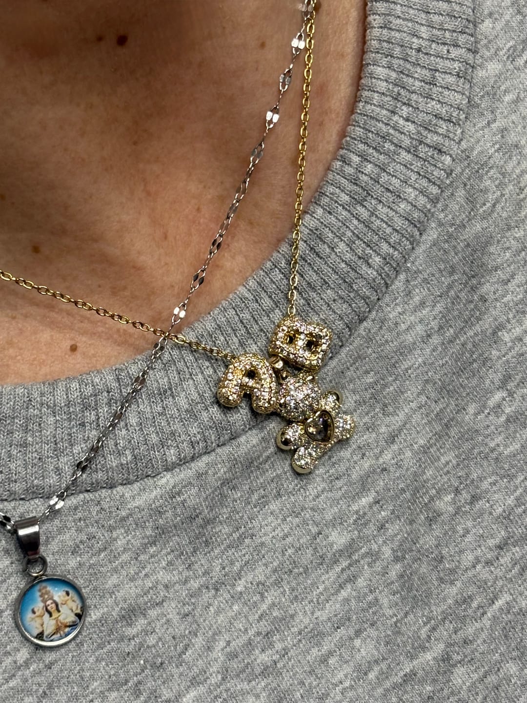 Customer photo review of Collana con Orsacchiotto e Lettere Bubble ✦ CollanaMamma Orso