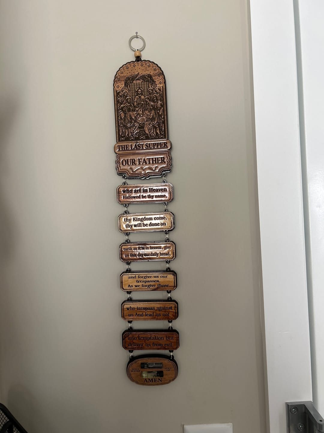 Customer photo review of Lord's Prayer and Last Supper Wall Hanging – Crafted in the Holy Land