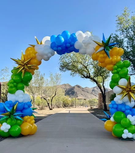 Customer photo review of 10x8 Ft Aluminum Balloon Arch Frame Wedding Arch Stand