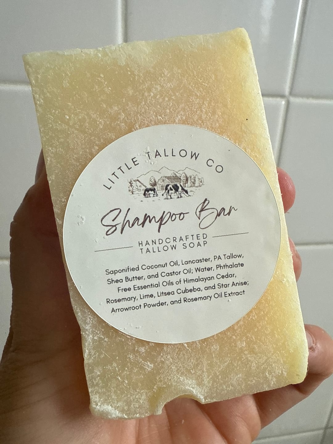 Customer photo review of Tallow Shampoo Bar