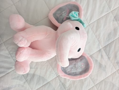 Customer photo review of Elefante coccoloso - Peluche per bambini