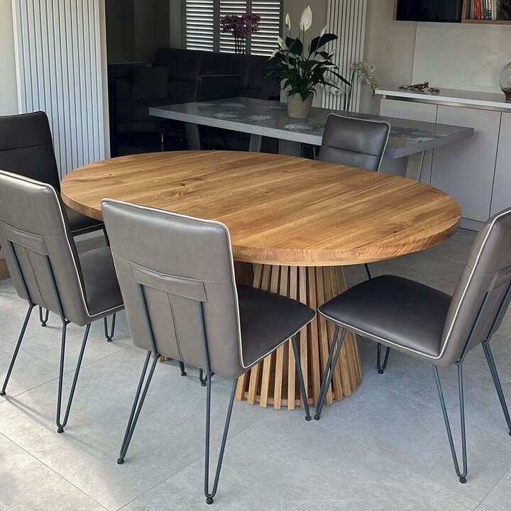Customer photo review of Vivien Round Extendable Dining Table in Natural Oak