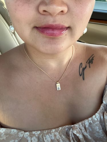 Customer photo review of 8mm Mini Pu'uwai Heirloom Initial Necklace