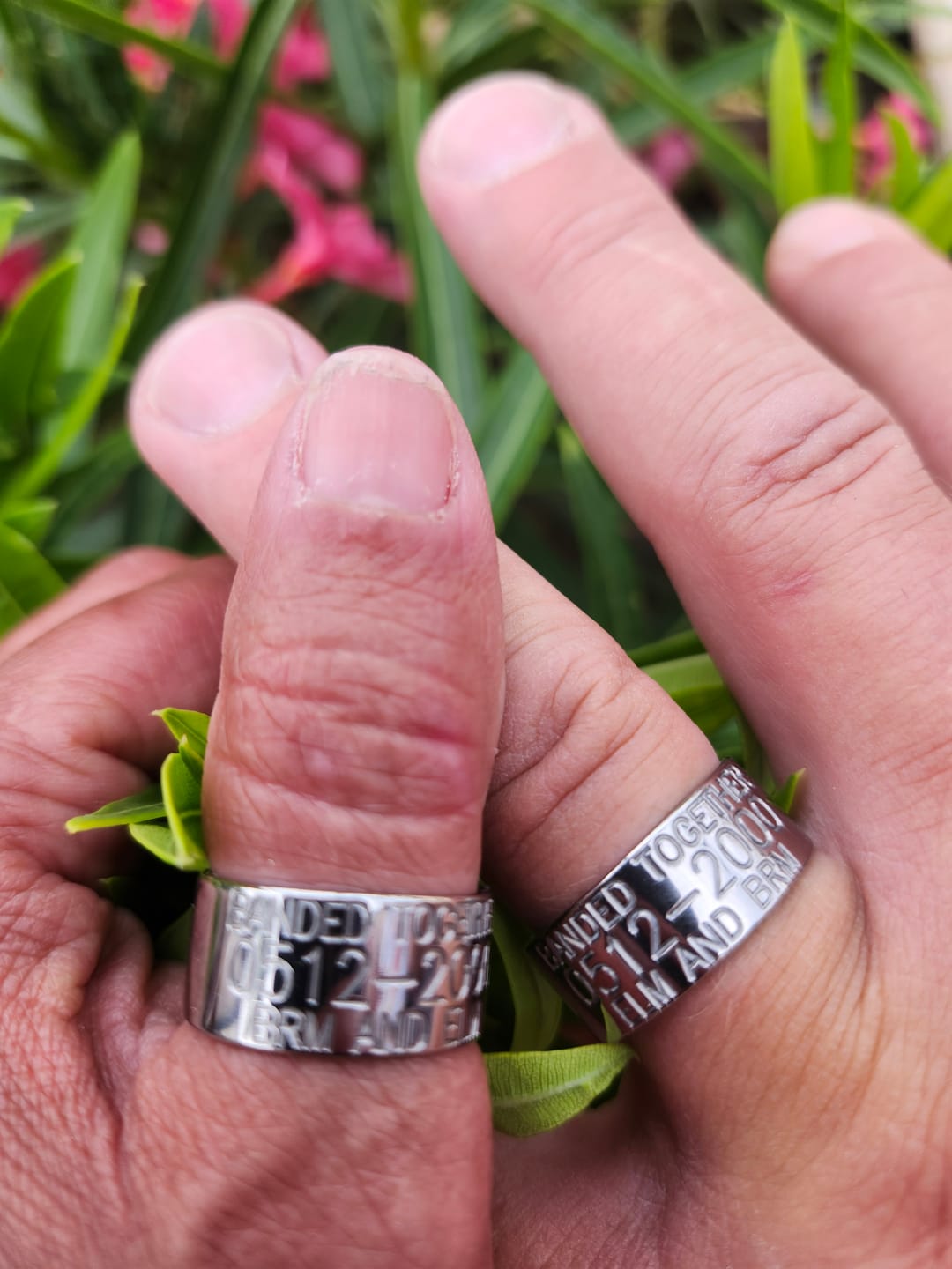Customer photo review of Duck Band Wedding Ring - 10mm Titanium