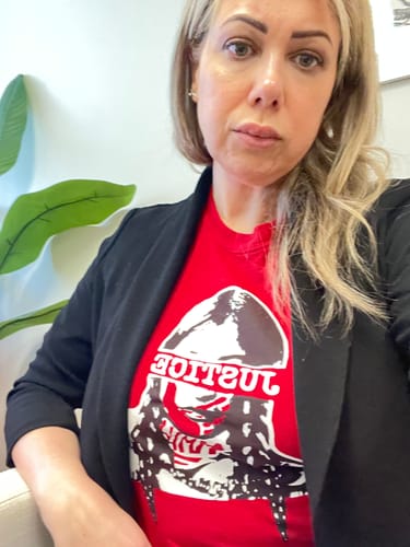 Customer photo review of Justice T-shirt