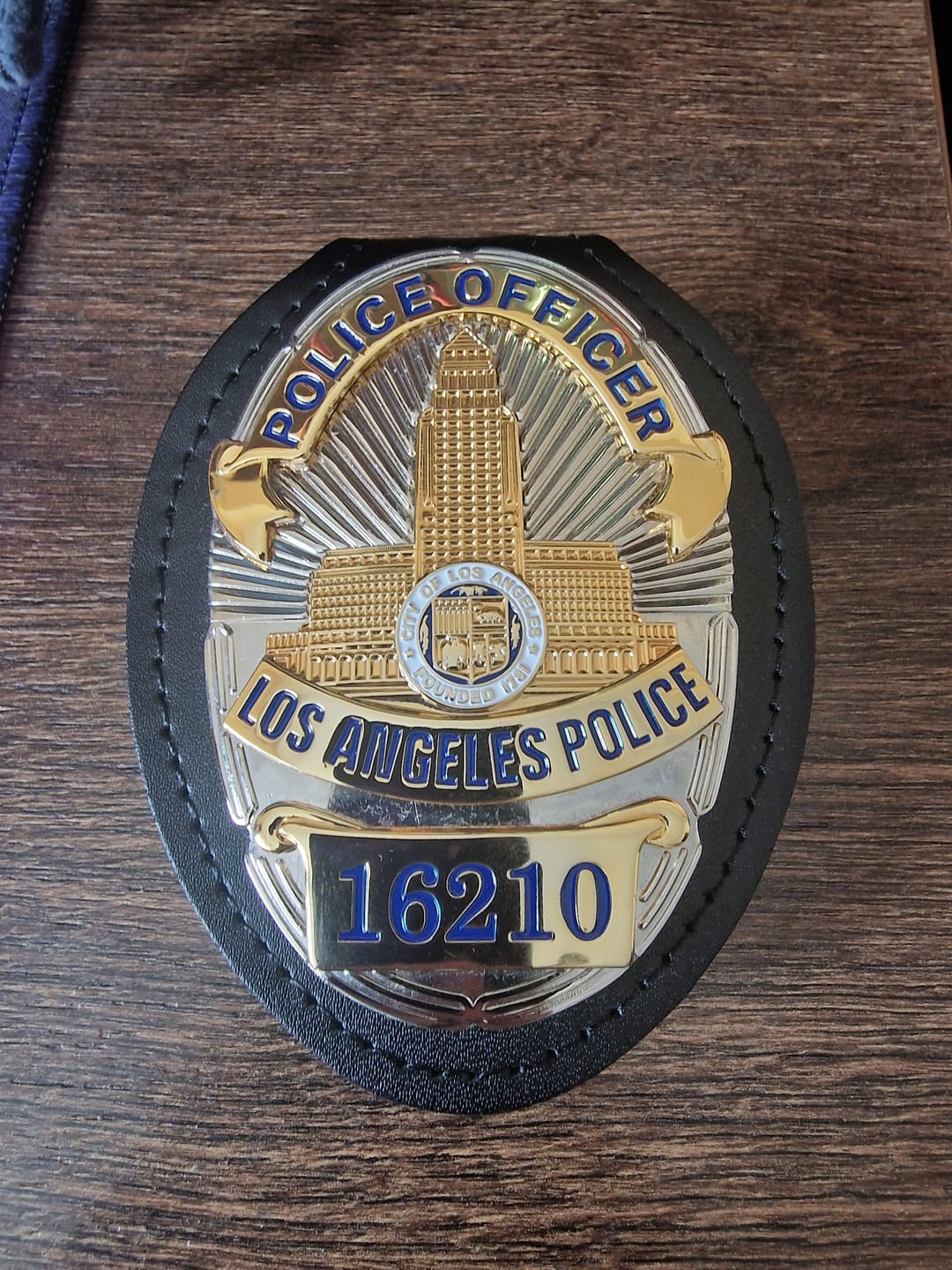 Customer photo review of LAPD Los Angeles Police Officer Badge Solid Copper Replica Movie Props With Number 16210