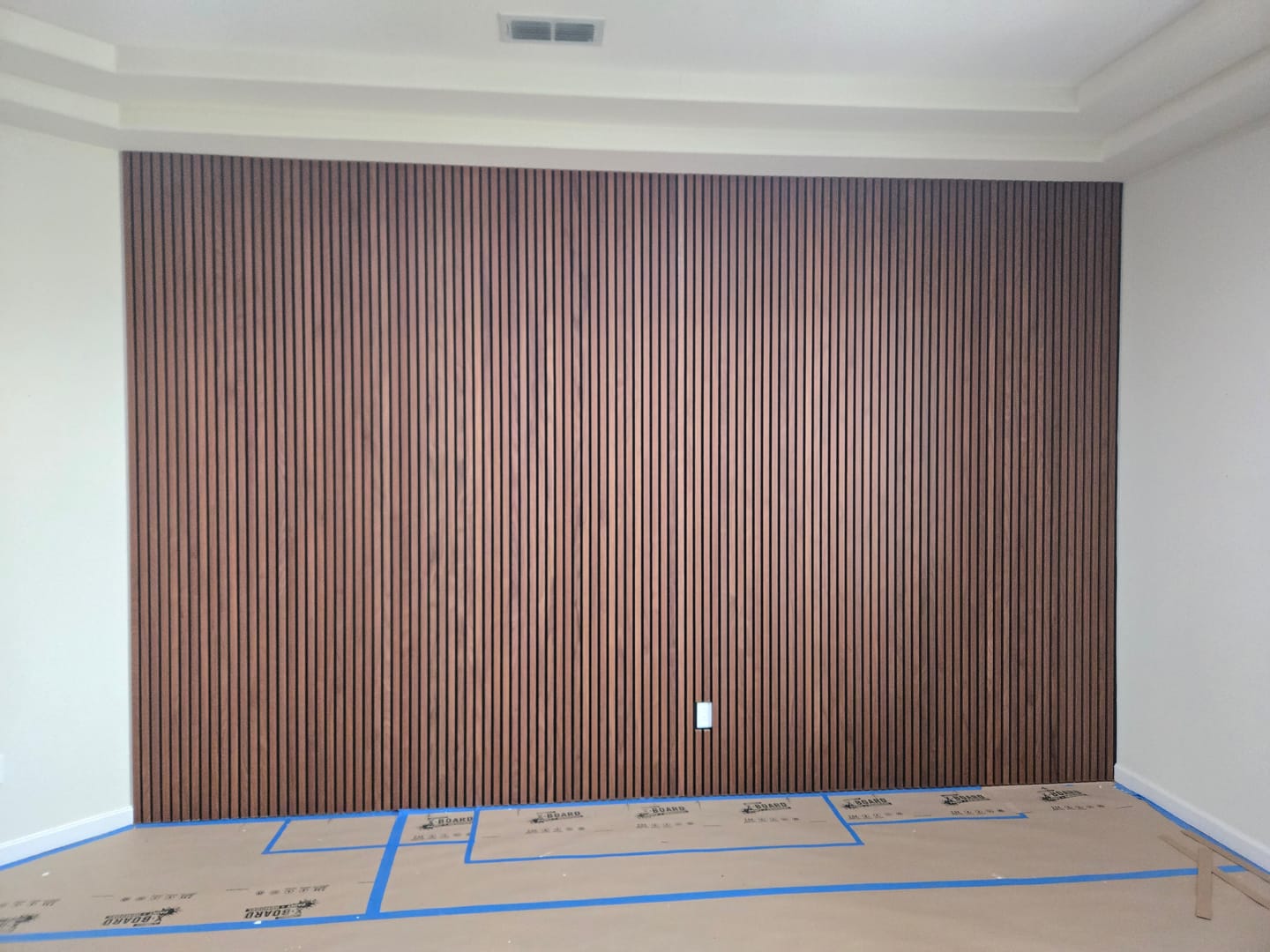 Customer photo review of Natural Walnut Acoustic Slat Panels 118"
