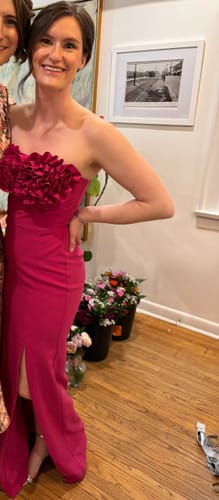 Customer photo review of Gemma Crepe Gown by ML Monique Lhuillier - RENTAL