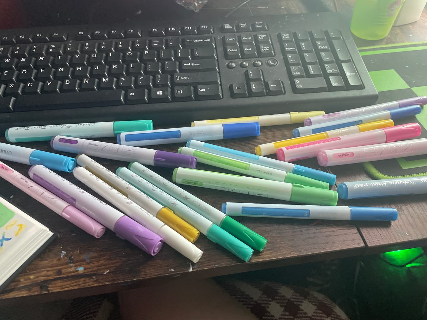 Customer photo review of Ohuhu Acrylic Markers 24 Colors 48 Pack