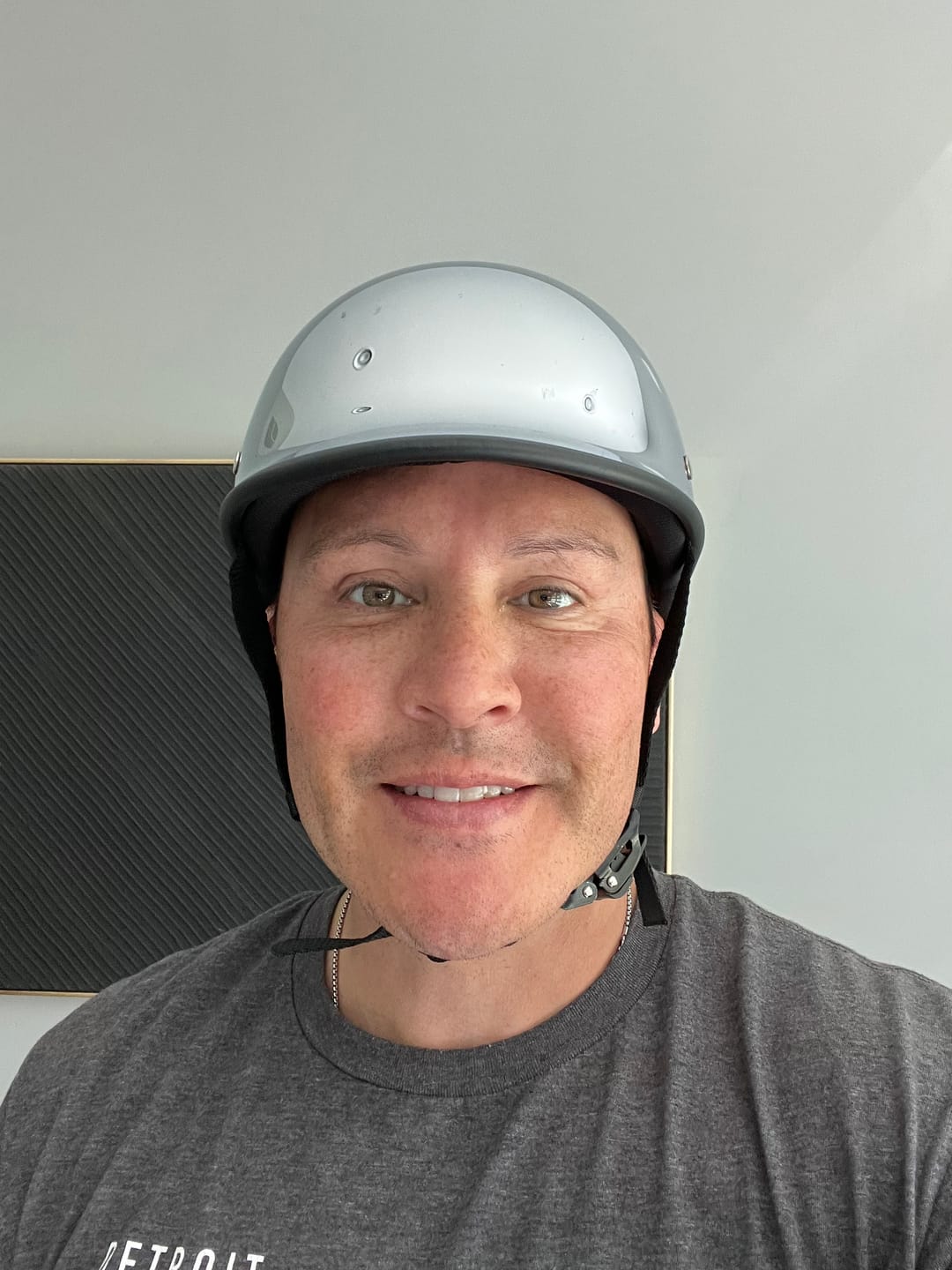 Customer photo review of Smallest & Lightest DOT Open Face Polo Helmet - Chrome