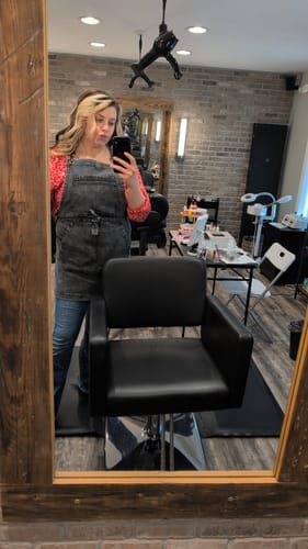 Customer photo review of Over Shoulder Black Acid Washed Apron