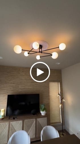 Customer video review of Black Frosted Bubble Linear Sputnik Semi Flush Mount