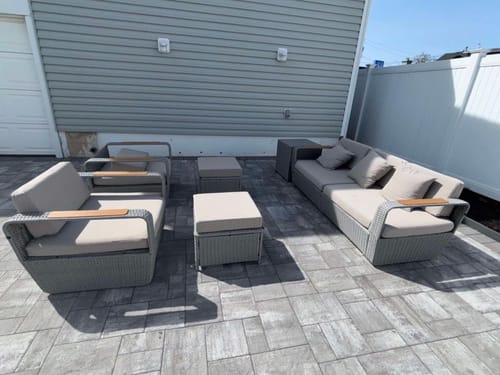 Customer photo review of Homrest 6 Pcs Patio Furniture Set with Thick Cushion and Coffee Table, Light Gray