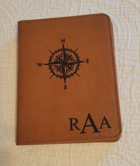 Customer photo review of Full Grain Leather Passport Holder, Personalized High Quality Real Leather RFID Blocking Secure Case for Travel Docs, Monogrammed Travel Gear for Men