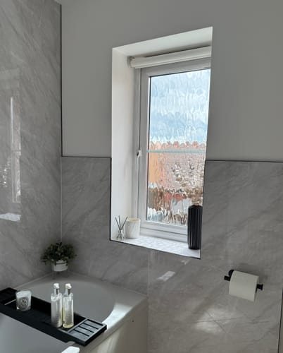 Customer photo review of Sivara Dove Grey PVC Shower Panel