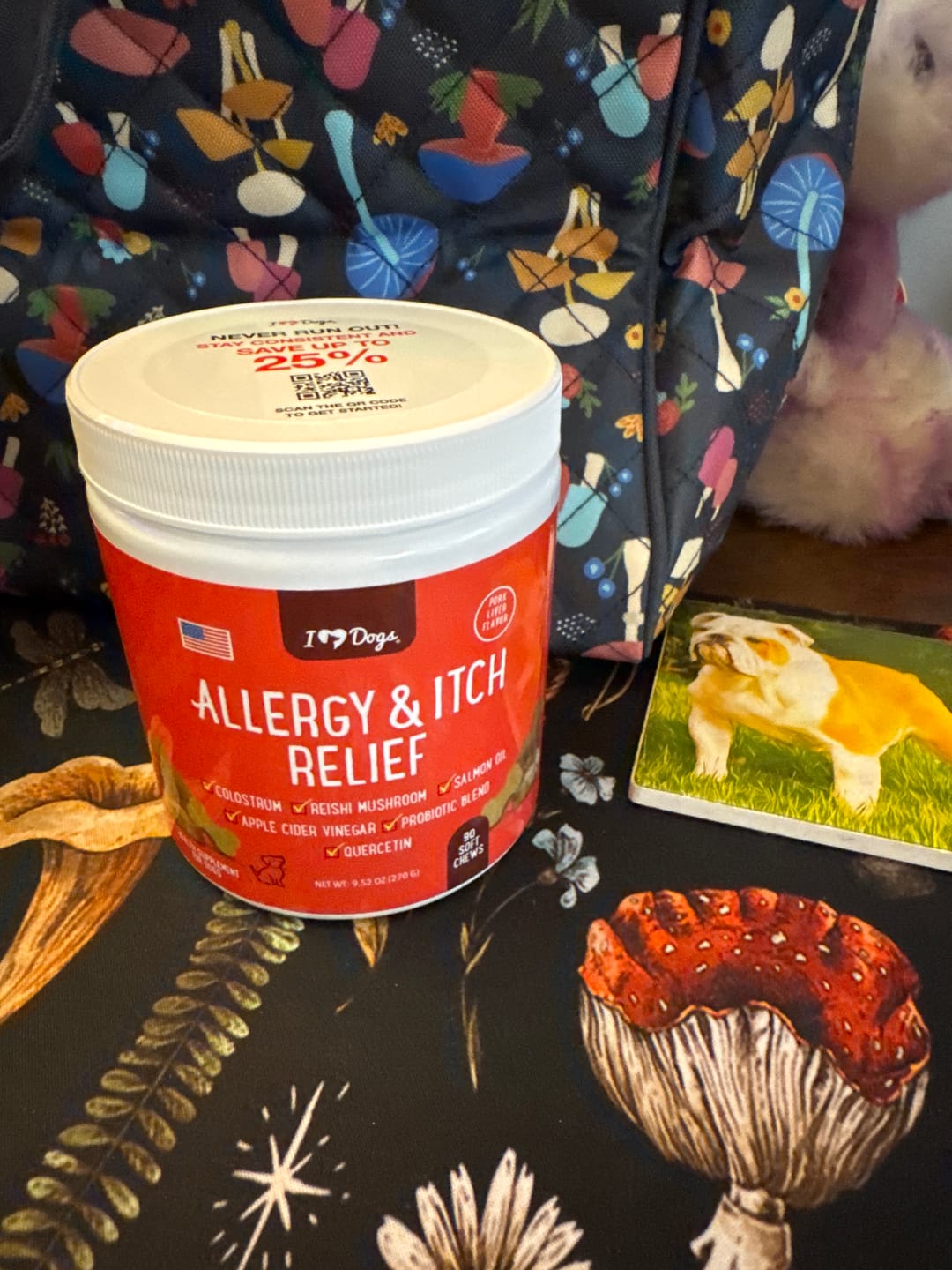 Customer photo review of BUY 3 BAGS & SAVE iHeartDogs Allergy & Itch Relief Chews for Dogs