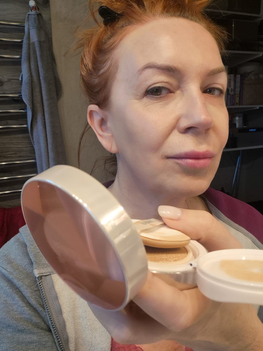 Customer photo review of Mitrinošs tonālais krēms-kušons mirdzuma piešķiršanai ādai ar refilu Heimish Artless Perfect Cushion SPF50+ PA+++