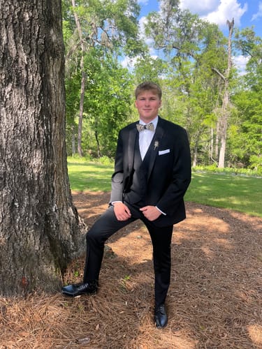 Customer photo review of The Theo - Feather Bow Tie