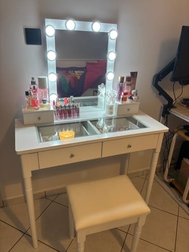 Customer photo review of Μπουντουάρ με Σκαμπό Καθρέφτη Τουαλέτα Κρεβατοκάμαρας RD-T172W01