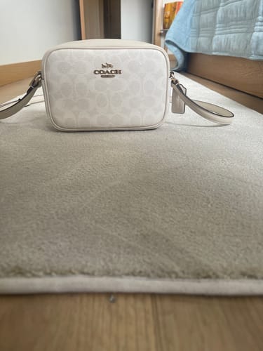 Customer photo review of Mini Jamie Camera Bag In Signature Canvas (Gold/White/Chalk)