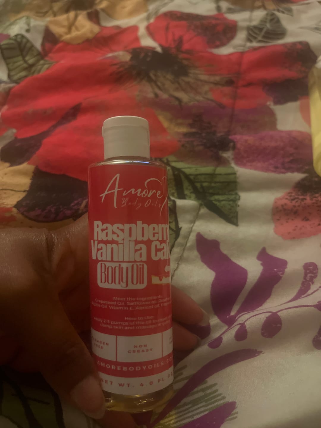 Customer photo review of Raspberry Vanilla Cake - Body Oil