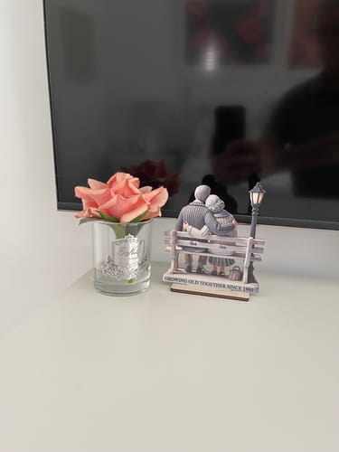 Customer photo review of Old Couple Sitting On Bench At The Park Personalized Standing Wooden Plaque