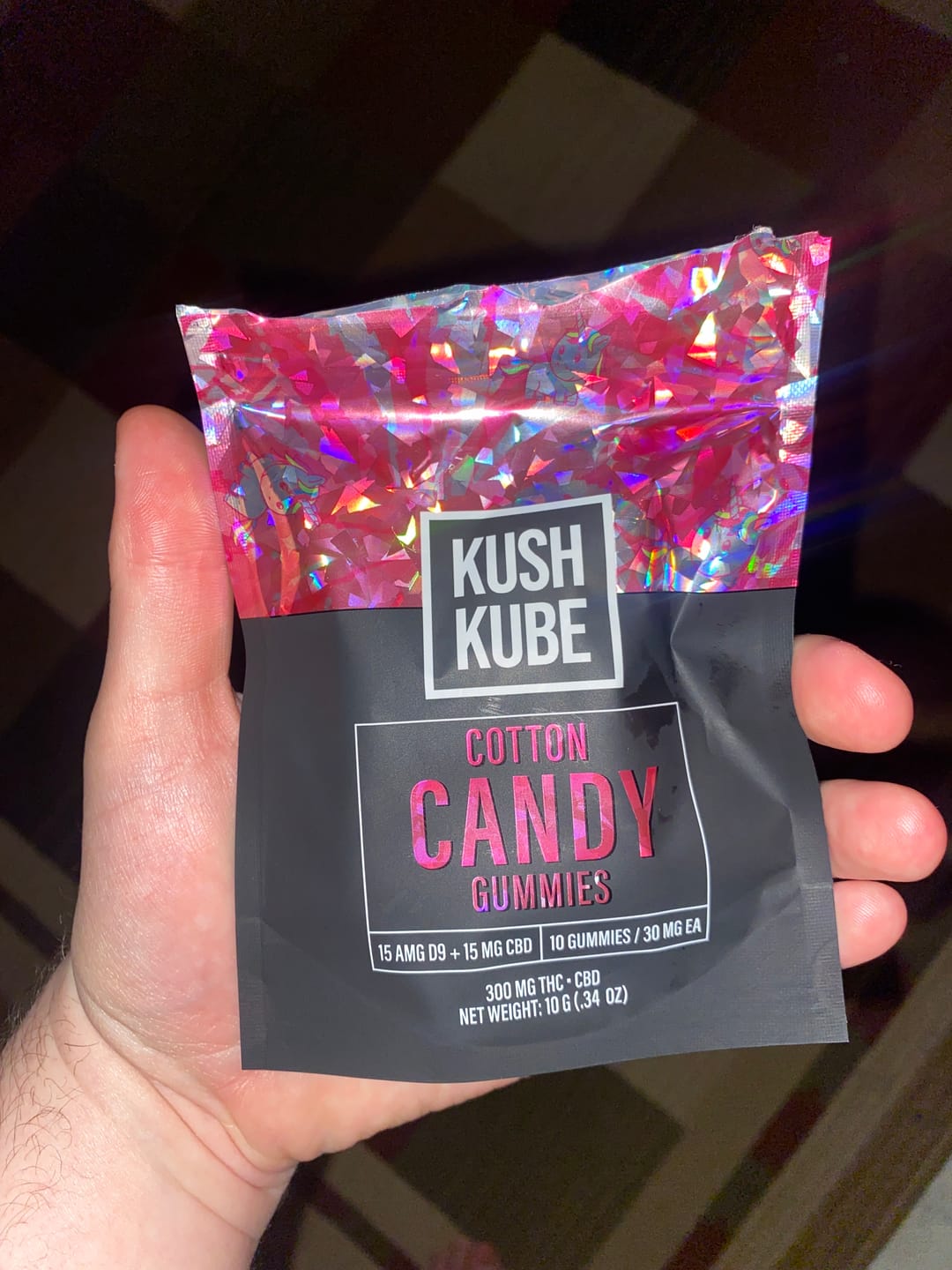 Customer photo review of Cotton Candy Kush Kube - 15mg THC