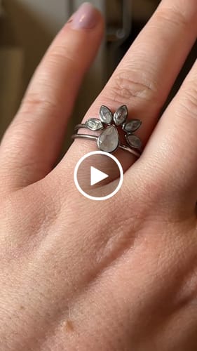 Customer video review of Rainbow Moonstone Stacking Ring Set Sterling Silver
